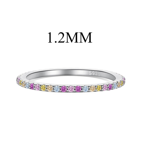 ˇTrend JewelryˇOrnate Colorful Round Cut Tennis Ring