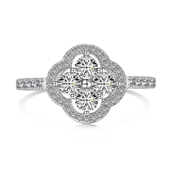 ˇTrend JewelryˇFour Leaf Clover Flower Design Ring