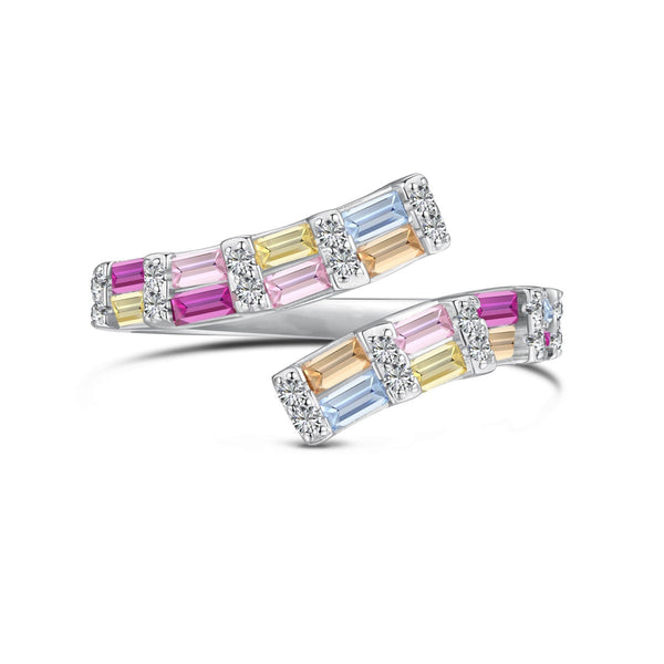 ˇTrend JewelryˇCharming Colorful Radiant Cut Adjustable Daily Ring