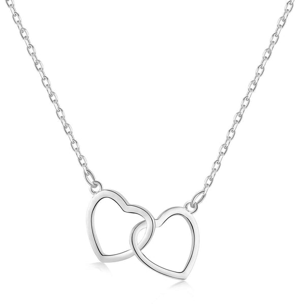ˇTrend JewelryˇSterling Silver Love Double Ring Necklace