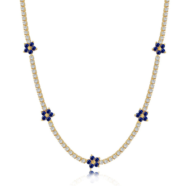 ˇTrend JewelryˇLuxurious Colorful Flower Tennis Necklace