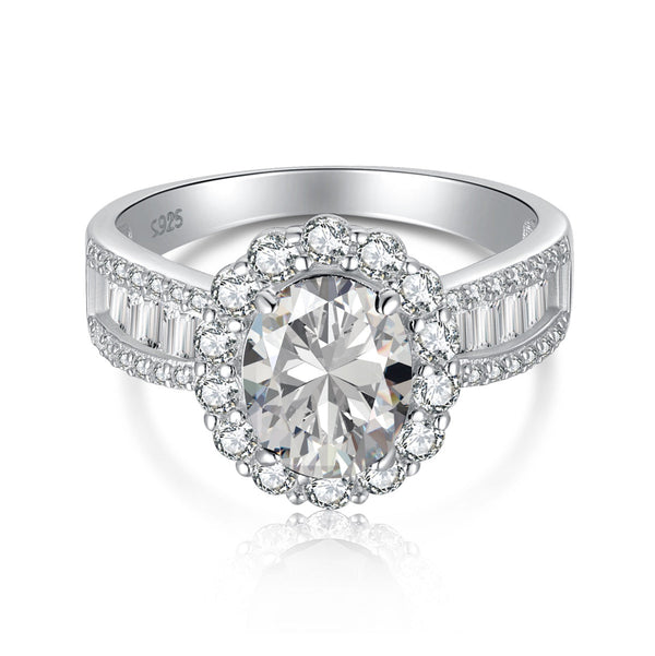 ˇTrend Jewelryˇ1.5 Carat Dazzling Charming Oval Cut Banquet Ring