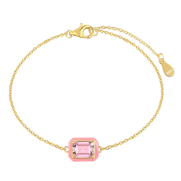 ˇTrend Jewelryˇ2.0 Carat Sparkling Colorful Emerald Cut Daily Bracelet