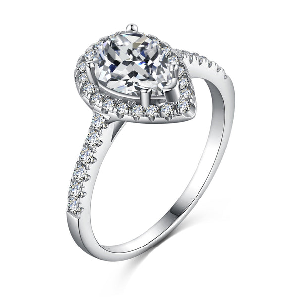 ˇTrend Jewelryˇ1.0 Carat Luxurious Resplendent Water Drop Shape Wedding Ring