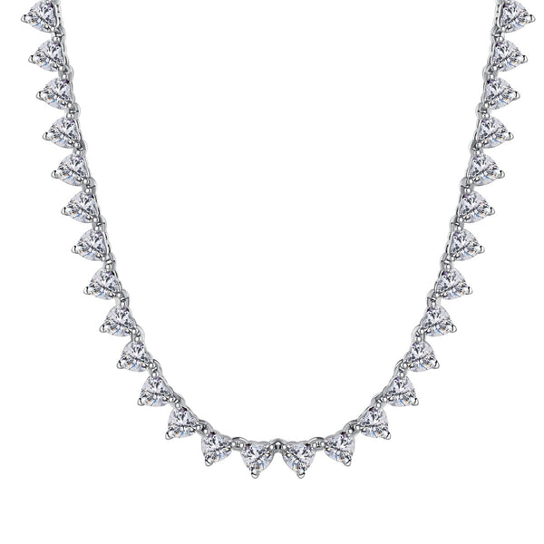 ˇTrend JewelryˇOrnate Heart Cut Tennis Necklace