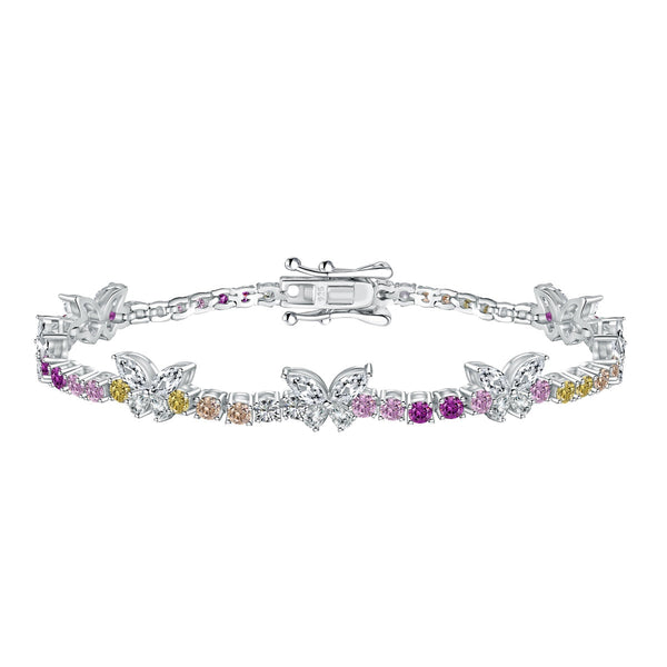 ˇTrend JewelryˇOrnate Colorful Butterfly Shape Round Cut Daily Bracelet