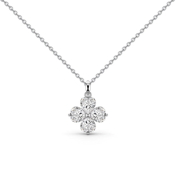 ˇTrend JewelryˇHeart-Shaped Four-Leaf Clover Bead Necklace