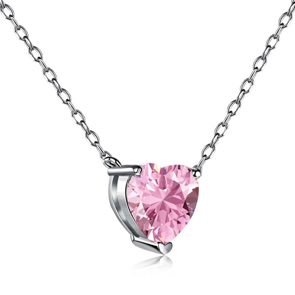 ˇTrend JewelryˇHeart Shape Main Stone Pendant Collarbone Necklace