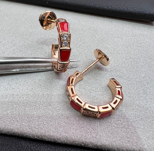 ˇTrend JewelryˇSERPENTI CARNELIAN PINK GOLD EARRINGS