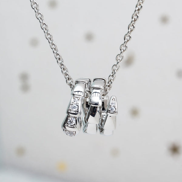 ˇTrend JewelryˇSERPENTI SILVER NECKLACE DIAMOND