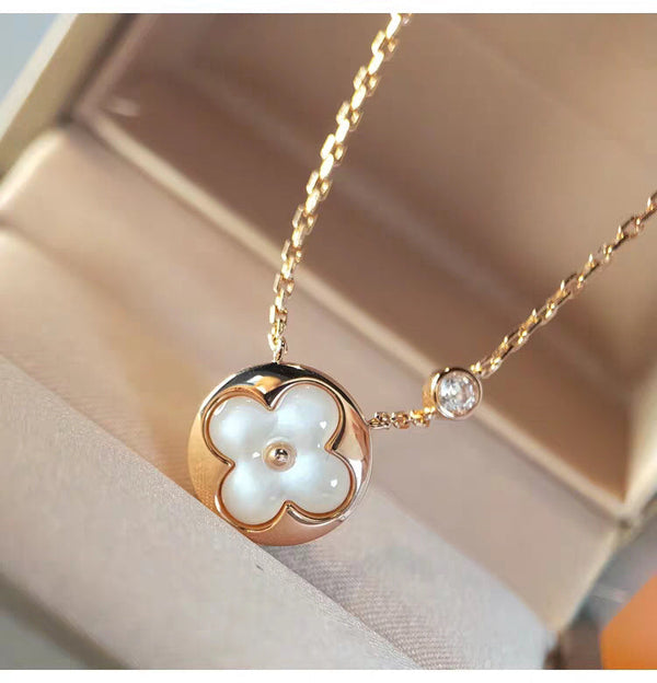 ˇTrend JewelryˇSUN MOP GOLD 1 DIAMOND NECKLACE