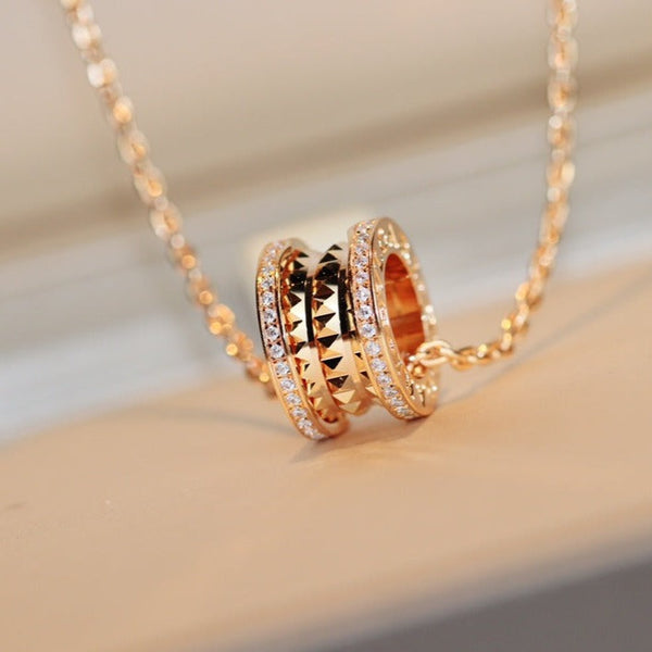 ˇTrend JewelryˇZERO 1 ROCK PEDANT PINK GOLD NECKLACE