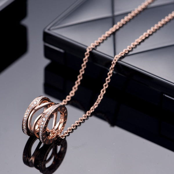 ˇTrend JewelryˇZERO 1 PINK GOLD DIAMOND OPEN NECKLACE