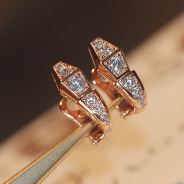 ˇTrend JewelryˇSERPENT PINK GOLD DIAMOND EARRINGS