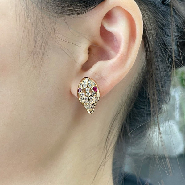 ˇTrend JewelryˇSERPENT DIAMOND STUD EARRINGS