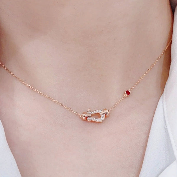 ˇTrend JewelryˇFORCE 10 DIAMOND PINK GOLD NECKLACE