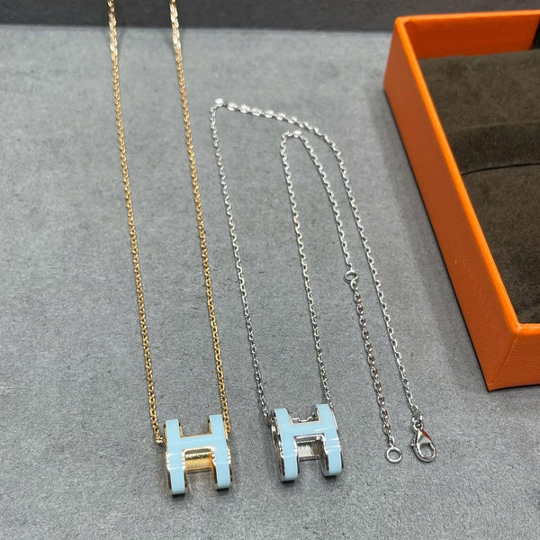 ˇTrend JewelryˇPOP H SKY BLUE NECKLACE