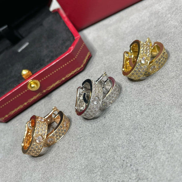 ˇTrend JewelryˇLOVE 5.5MM DIAMOND PAVED EARRINGS