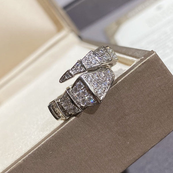 ˇTrend JewelryˇSERPENTI LARGE RING SILVER DIAMOND PAVED
