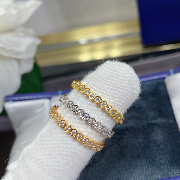 ˇTrend JewelryˇBEE LOVE DIAMOND PAVED SMALL RING