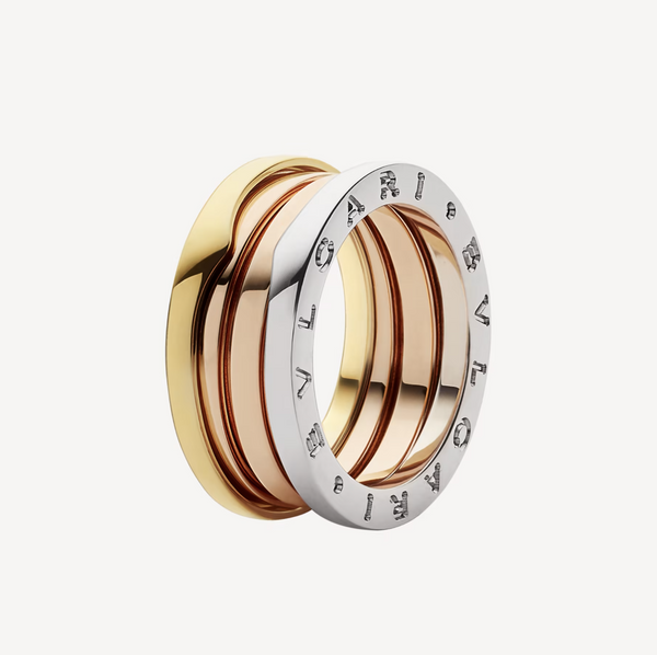 ˇTrend JewelryˇZERO 1 THREE-BAND ROSE WHITE AND YELLOW RING