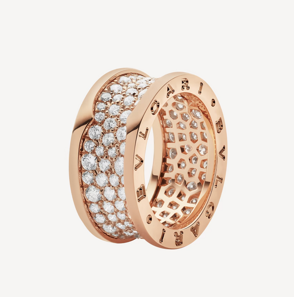 ˇTrend JewelryˇZERO 1 WITH PAVED DIAMONDS ON THE SPIRAL RING