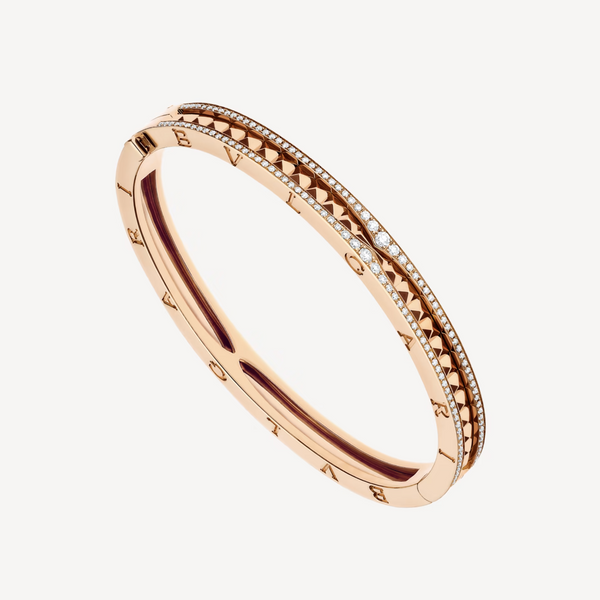 ˇTrend JewelryˇZERO 1 SPIRAL AND PAVED DIAMOND PINK GOLD BRACELET