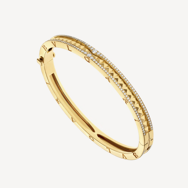 ˇTrend JewelryˇZERO 1 SPIRAL AND PAVED DIAMOND GOLD BRACELET