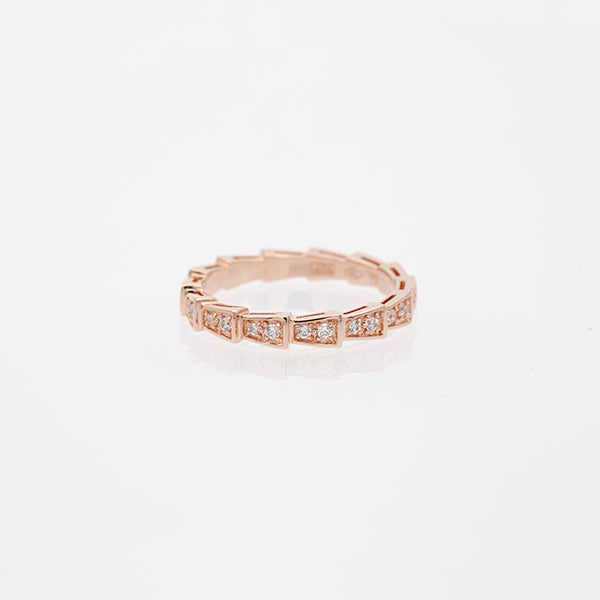 ˇTrend JewelryˇSERPENTI RING PINK GOLD DIAMOND PAVED 3MM