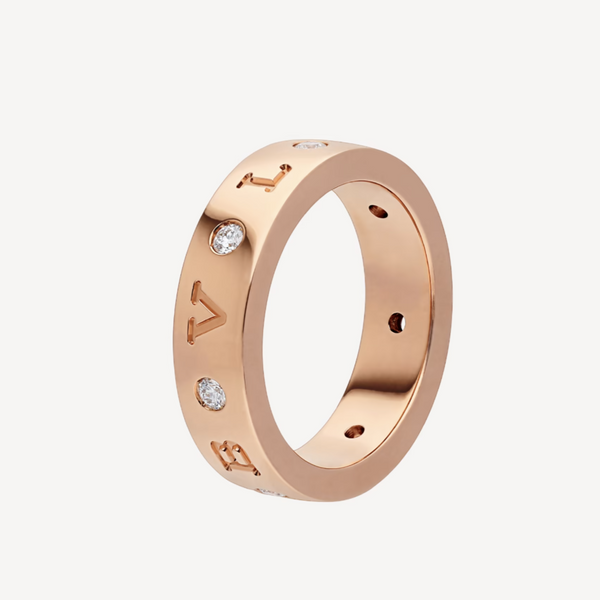 ˇTrend JewelryˇZERO 1 ESSENTIAL PINK GOLD BAND WITH DIAMONDS RING