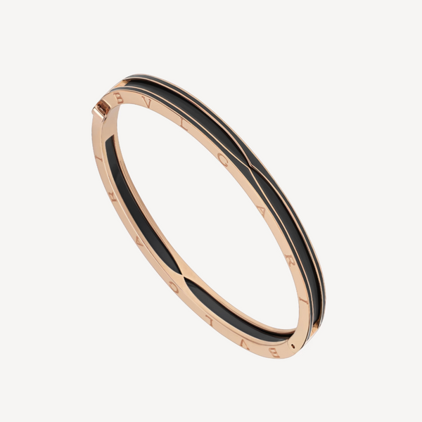 ˇTrend JewelryˇZERO 1 PINK GOLD WITH MATTE BLACK CERAMIC BRACELET