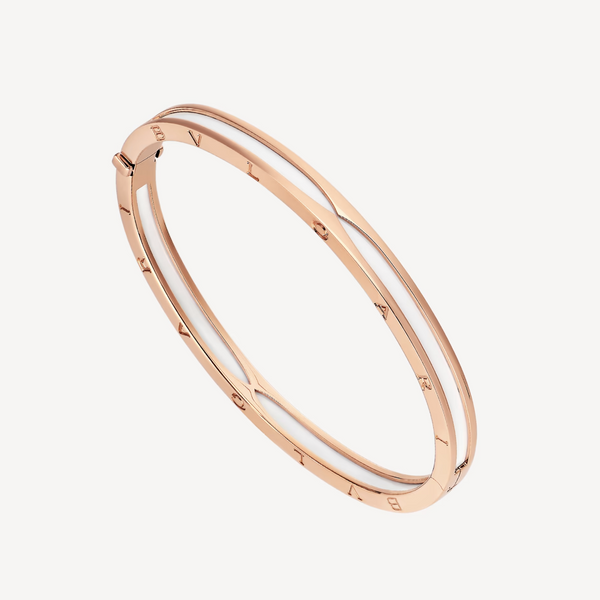 ˇTrend JewelryˇZERO 1 PINK GOLD WITH WHITE CERAMIC BRACELET