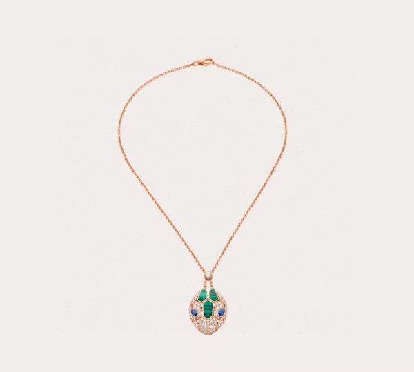 ˇTrend JewelryˇZERO 1 Snake Series Turquoise Blue Eyes Snake Head Necklace