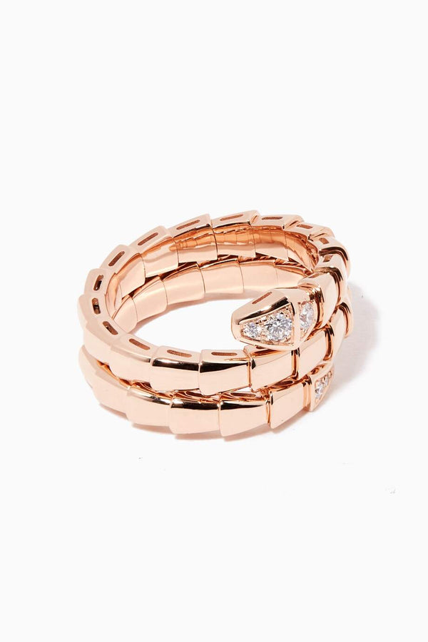 ˇTrend JewelryˇSERPENTS DOUBLE ROW DIAMOND RING