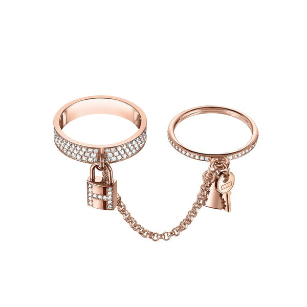 ˇTrend JewelryˇHM KELLY CLOCHETTE DOUBLE RING IN  WITH DIAMONDS