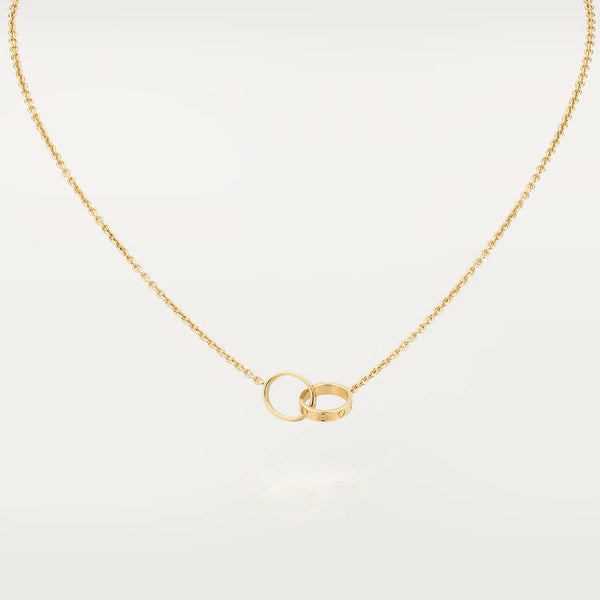ˇTrend JewelryˇLOVE NECKLACE DOUBLE RING GOLD