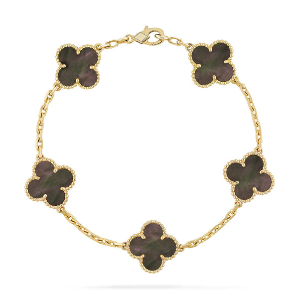 ˇTrend JewelryˇCLOVER 5 MOTIF GRAY MOP  BRACELET