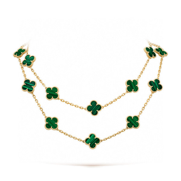 ˇTrend JewelryˇCLOVER 20 MOTIFS MALACHITE GOLD