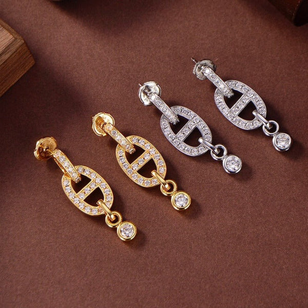 ˇTrend JewelryˇHM CHAINE DIAMOND EARRINGS