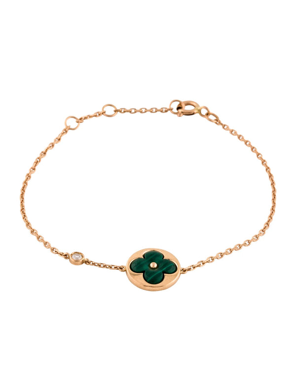ˇTrend JewelryˇSUN MALACHITE 1 DIAMOND PINK GOLD BRACELET