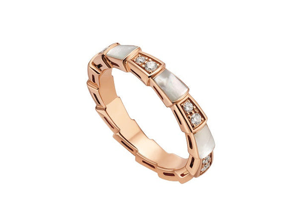 ˇTrend JewelryˇSERPENTI RING PINK GOLD DIAMOND MOP 3MM