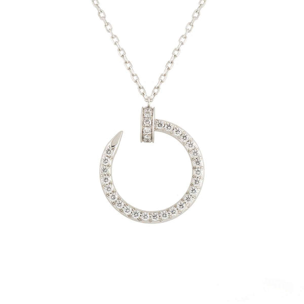 ˇTrend JewelryˇJUSTE NECKLACE SILVER DIAMONDS