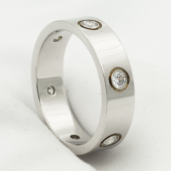 ˇTrend JewelryˇLOVE RING 5.5MM 6 DIAMONDS SILVER