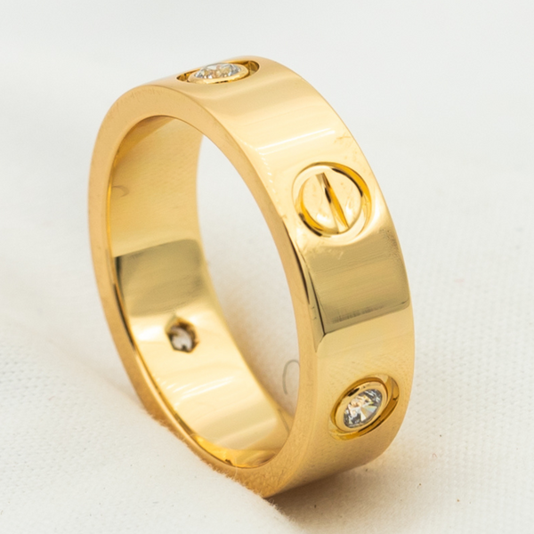 ˇTrend JewelryˇLOVE RING 5.5MM 3 DIAMONDS PINK GOLD