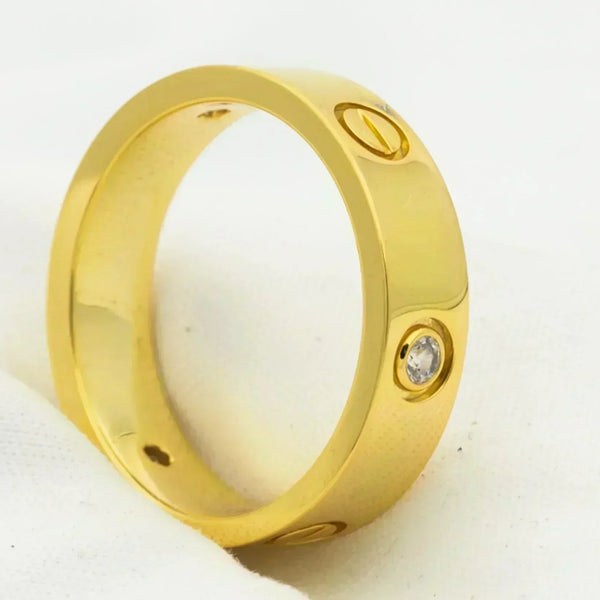 ˇTrend JewelryˇLOVE RING 5.5MM 3 DIAMONDS GOLD