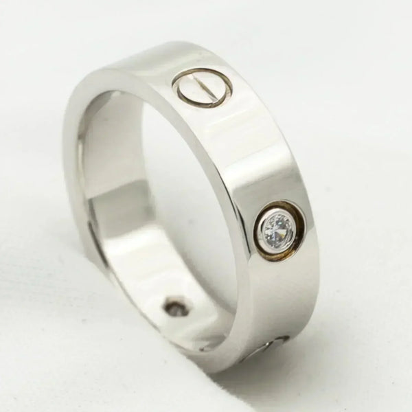 ˇTrend JewelryˇLOVE RING 5.5MM 3 DIAMONDS SILVER