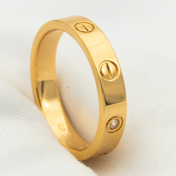 ˇTrend JewelryˇLOVE RING 4MM 1 DIAMOND PINK GOLD
