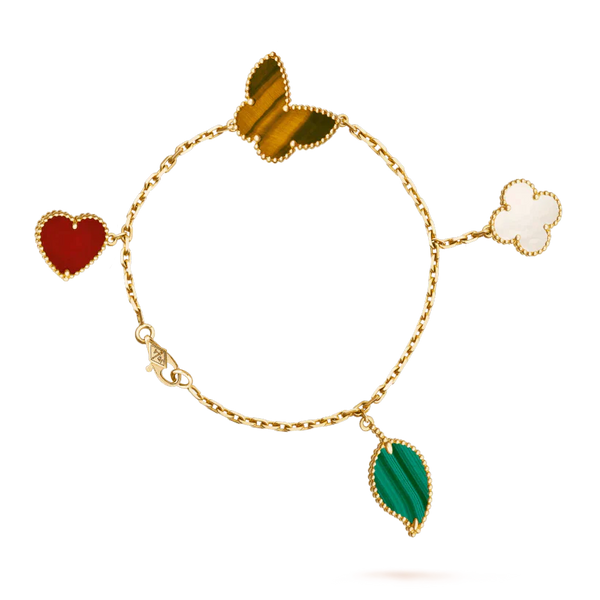 ˇTrend JewelryˇLUCKY SPRING 5 MOTIF GOLD BRACELET