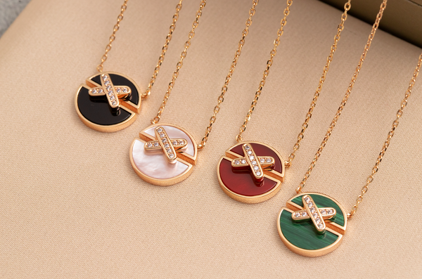 ˇTrend JewelryˇJEUX DE PINK GOLD DIAMOND NECKLACE