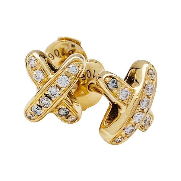 ˇTrend JewelryˇJEUX DE GOLD DIAMOND EARRINGS